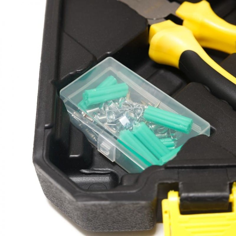 Zestaw narzędzi do domu wkrętarka AKU USB wiertła bity do domu 110 elementów