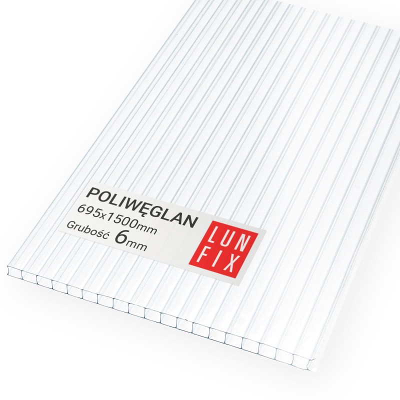 Poliwęglan komorowy 6mm płyta bezbarwna 69,5x150cm