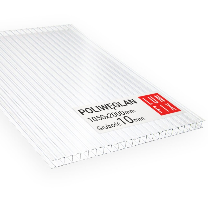 Poliwęglan komorowy 10mm płyta bezbarwna 105x200cm