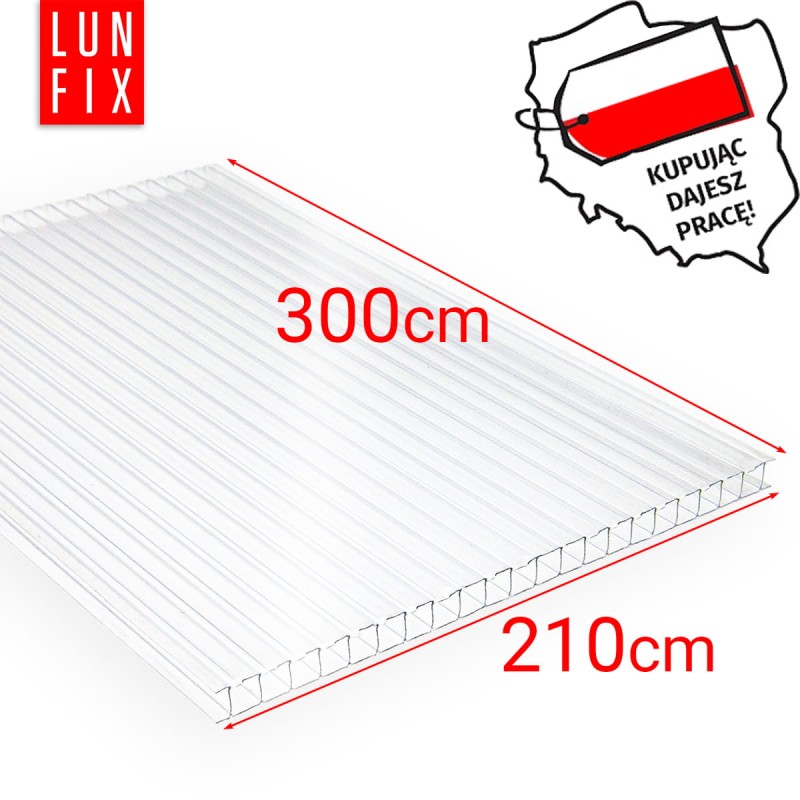 Poliwęglan komorowy 10mm bezbarwny 2,1x3m