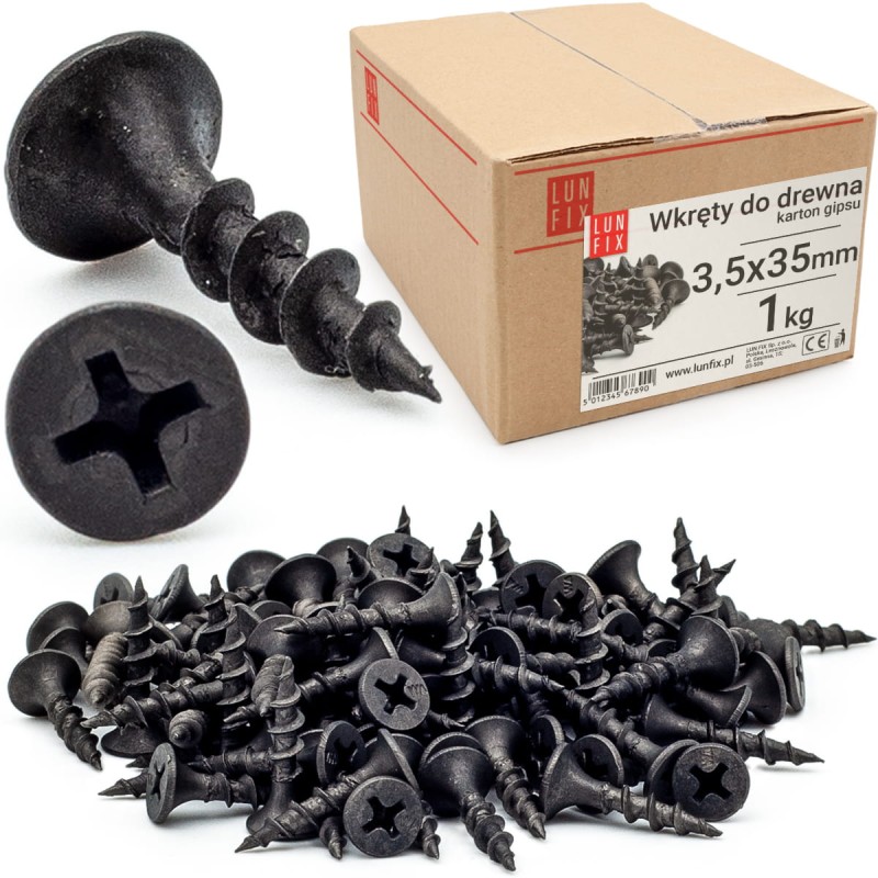 Wkręty do płyt gipsowych g-k 3,5x35 do drewna KGD 1kg