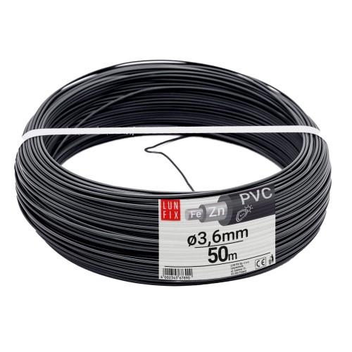 Drut naciągowy do siatki 3.6mm grafitowy ocynkowany powlekany PCV 50mb