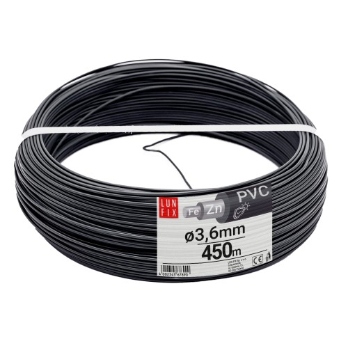 Drut naciągowy do siatki 3.6mm grafitowy ocynkowany powlekany PCV 20kg