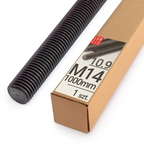 Pręt gwintowany szpilka M14 czarny 1000 mm klasa 10.9 1szt.