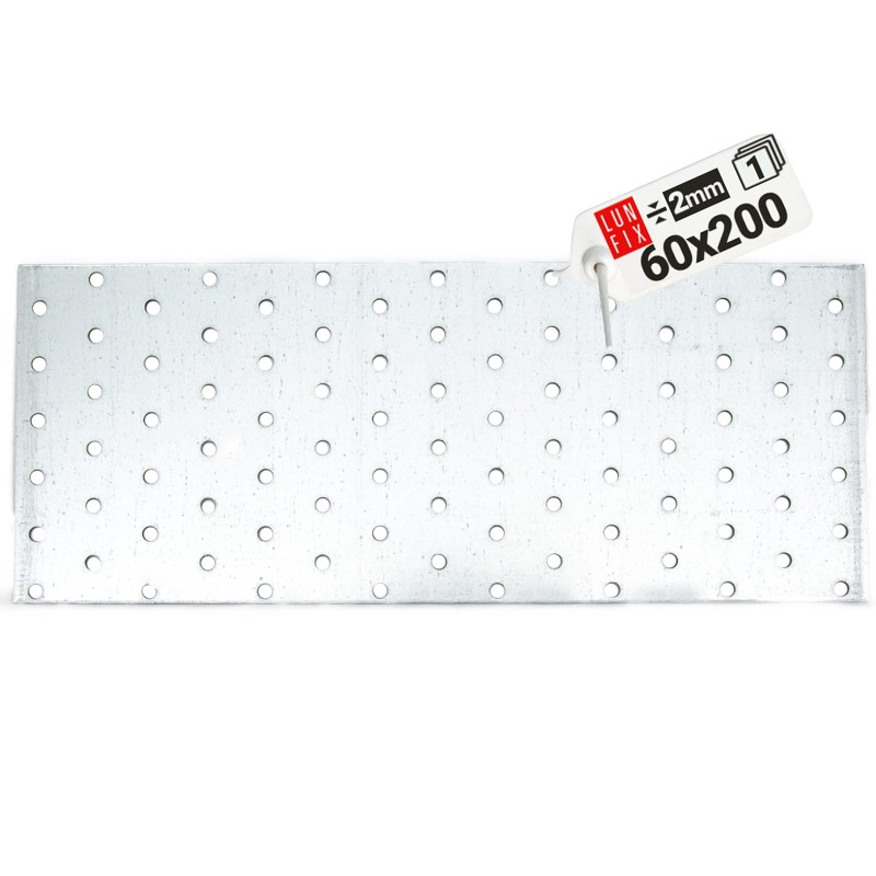 Płytka perforowana 200x60x2 PP10 łącznik ciesielski płaski 1szt.
