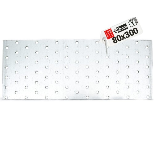 Płytka perforowana 300x80x2 PP20 łącznik ciesielski płaski 1szt.