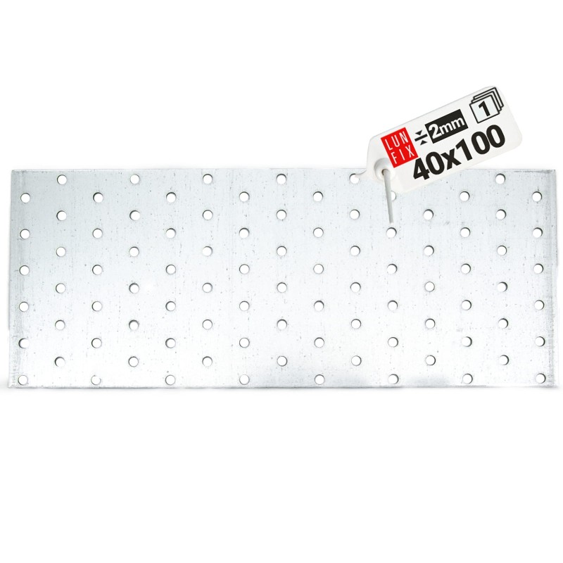 Płytka perforowana 100x40x2 PP2 łącznik ciesielski płaski 1szt.