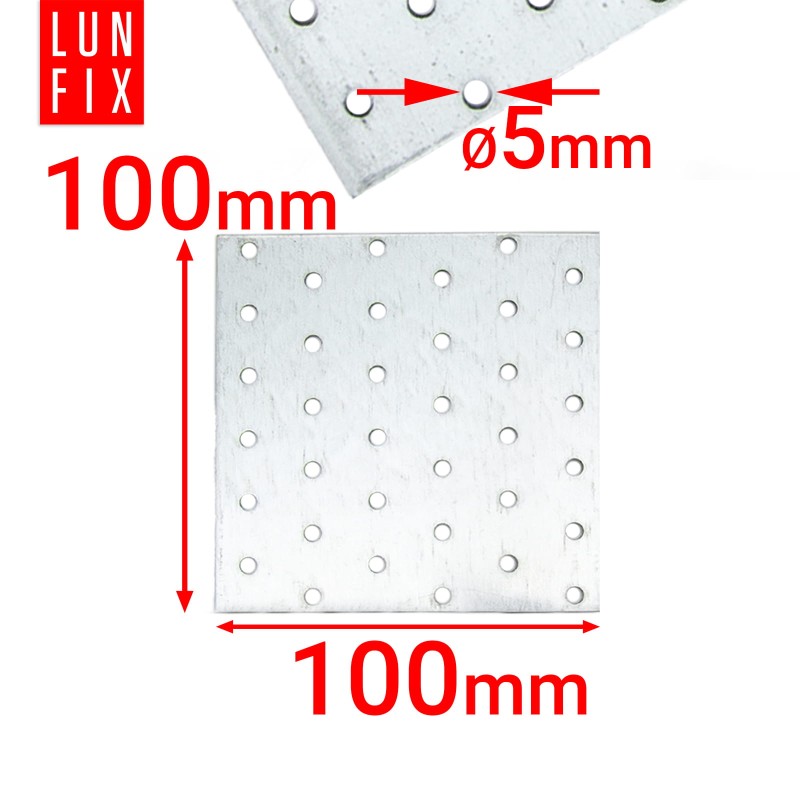 Płytka perforowana 100x100x2 PP35 łącznik ciesielski płaski 1szt.