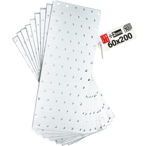 Płytka perforowana 200x60x2 PP10 łącznik ciesielski płaski 10szt.