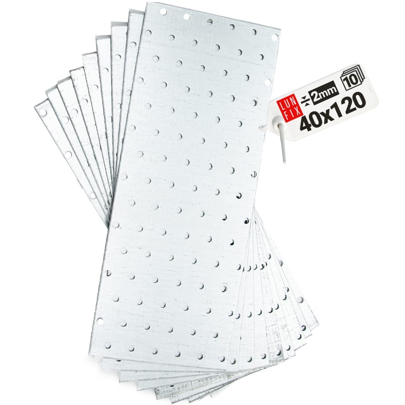 Płytka perforowana 120x40x2 PP3 łącznik ciesielski płaski 10szt.