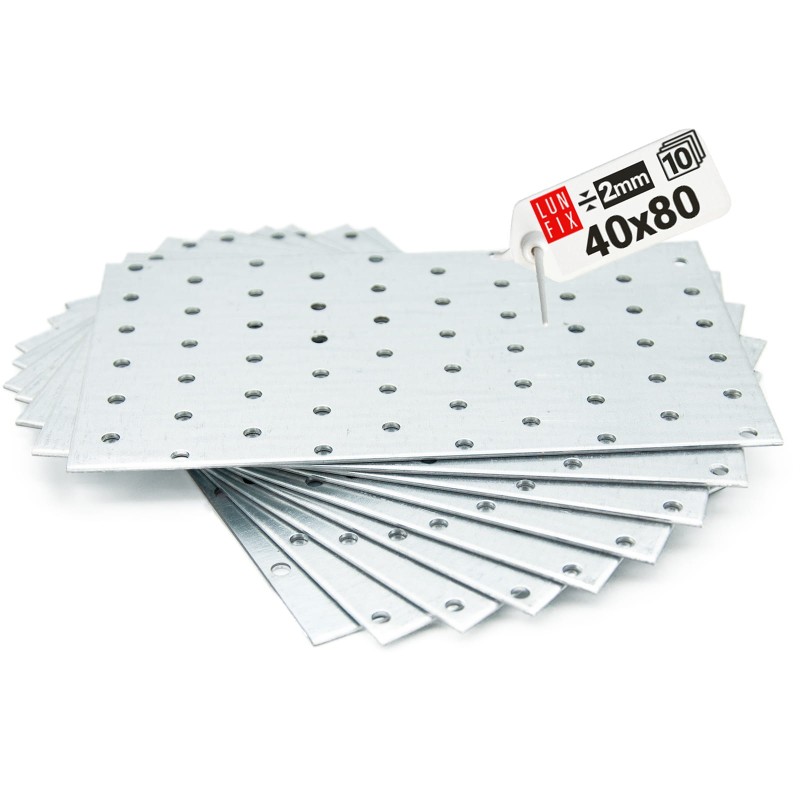 Płytka perforowana 80x40x2 PP1 łącznik ciesielski płaski 10szt.