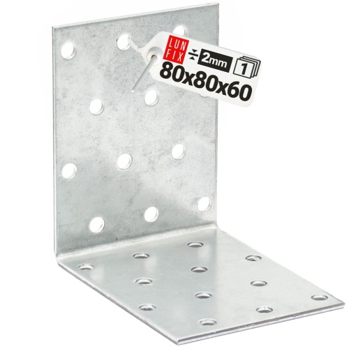 Kątownik montażowy 80x80x60 KM12 2mm