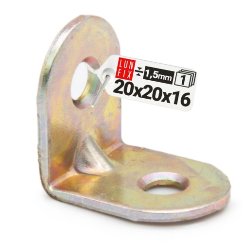 Kątownik meblowy 20x20x16x1,5 KR2 1szt.
