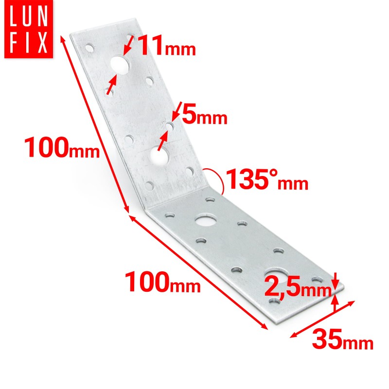 Kątownik rozwarty 135 stopni KLR4 100x100x35x2,5