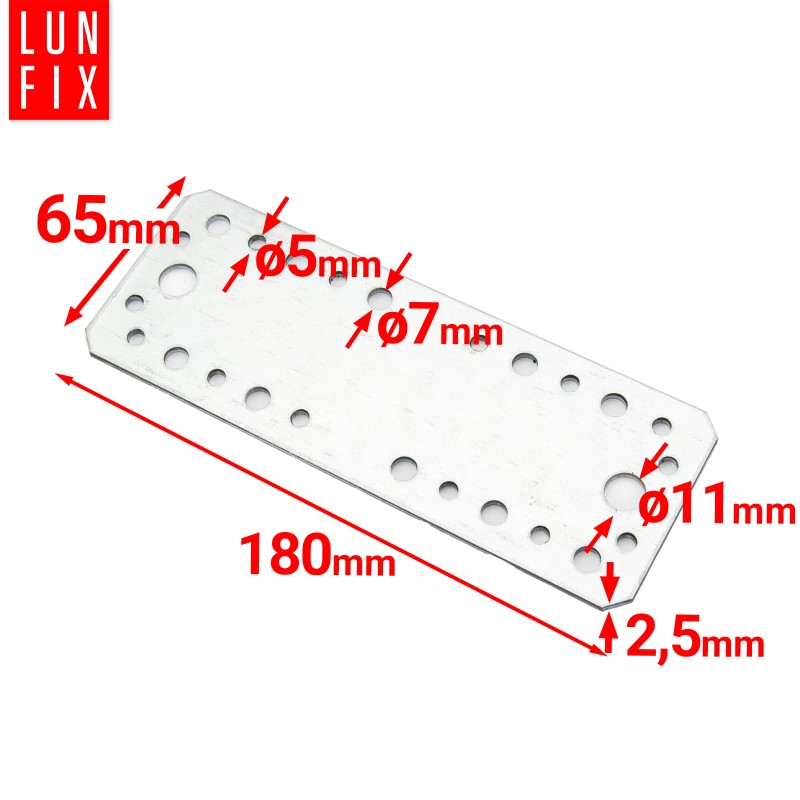 Łącznik płaski 180x65x2,5 LP6 1szt.