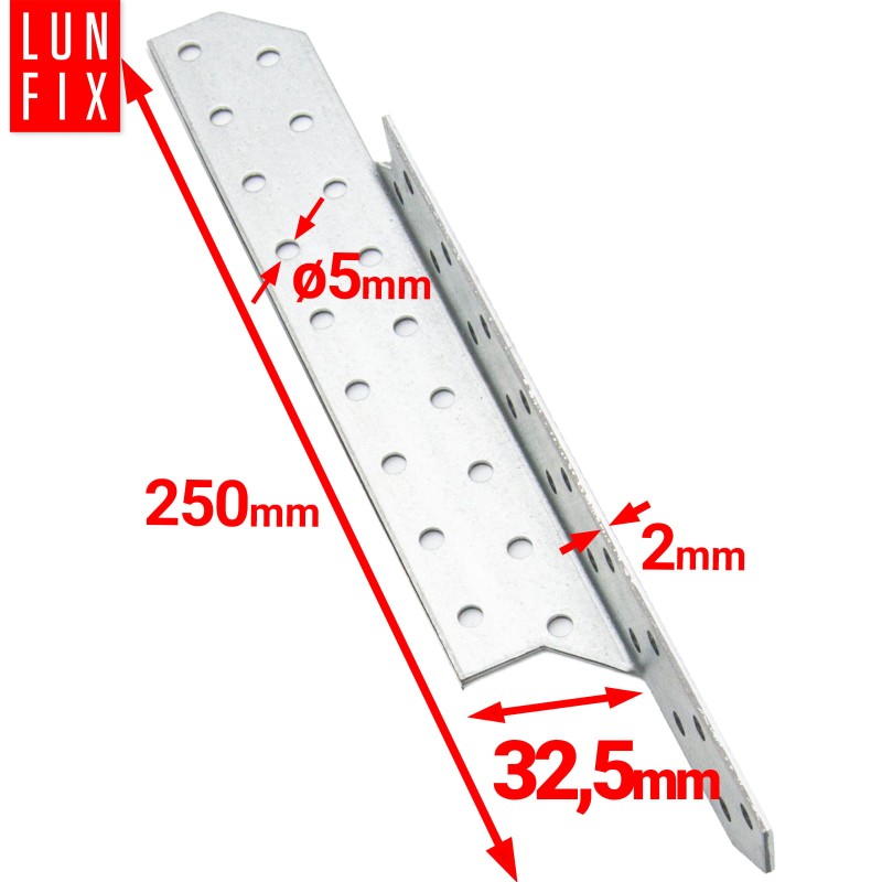 Łącznik krokwiowy LK6 ciesielski 250x32,5 mm PRAWY 1szt.