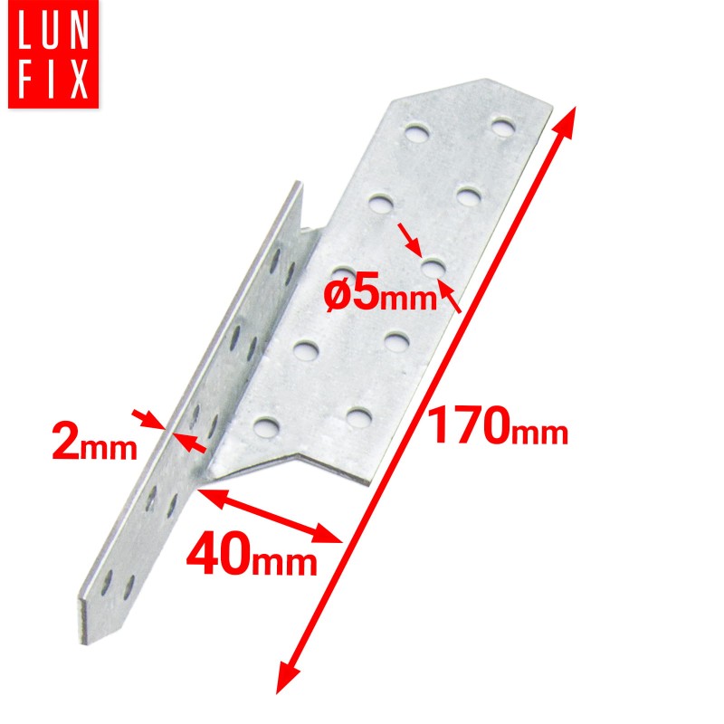 Łącznik krokwiowy LK1 ciesielski 170x40 mm LEWY 10szt.