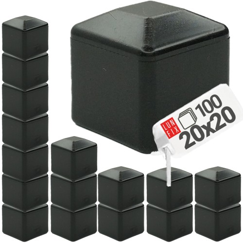Nasadka na słupek 20x20 mm czarna daszek 100szt.