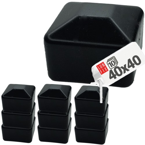 Nasadka na słupek 40x40 mm czarna daszek 10szt.