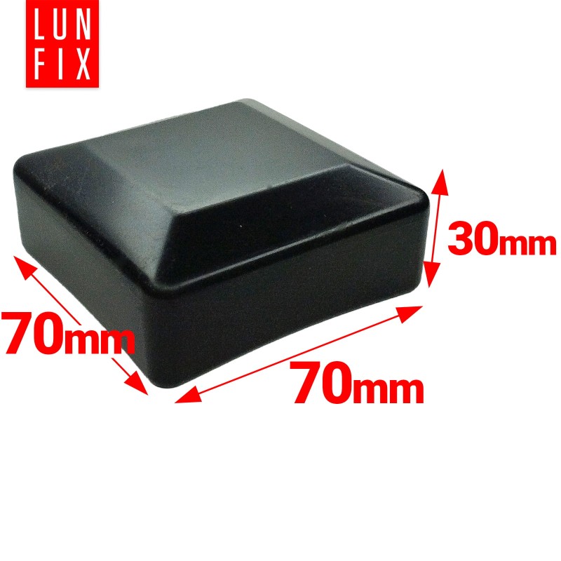 Nasadka na słupek 70x70 mm czarna daszek 10szt.
