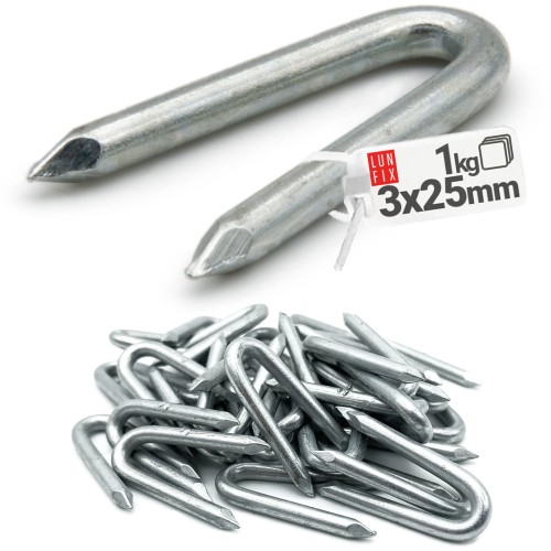 Skoble gwoździe 3x25 mm ocynkowane 1kg