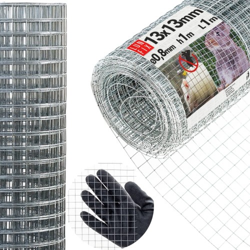 Siatka przeciw gryzoniom 100cm 13x13 fi 0,8mm zgrzewana ocynkowana 1mb