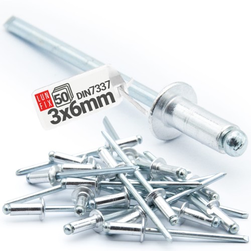 Nity zrywalne 3x6mm aluminiowo-stalowe 50szt.