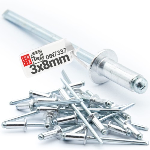 Nity zrywalne 3x8mm aluminiowo-stalowe 1kg