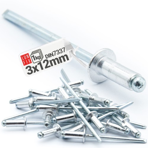 Nity zrywalne 3x12mm aluminiowo-stalowe 1kg