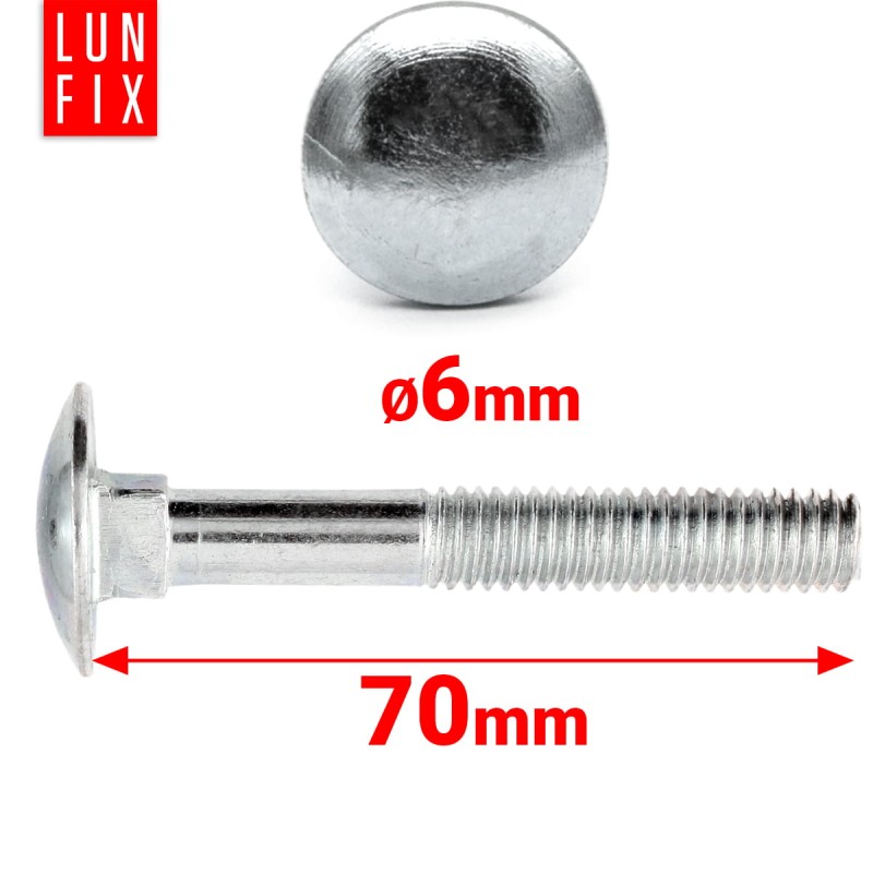 Śruby zamkowe M6x70mm ocynkowane łeb grzybkowy 1kg