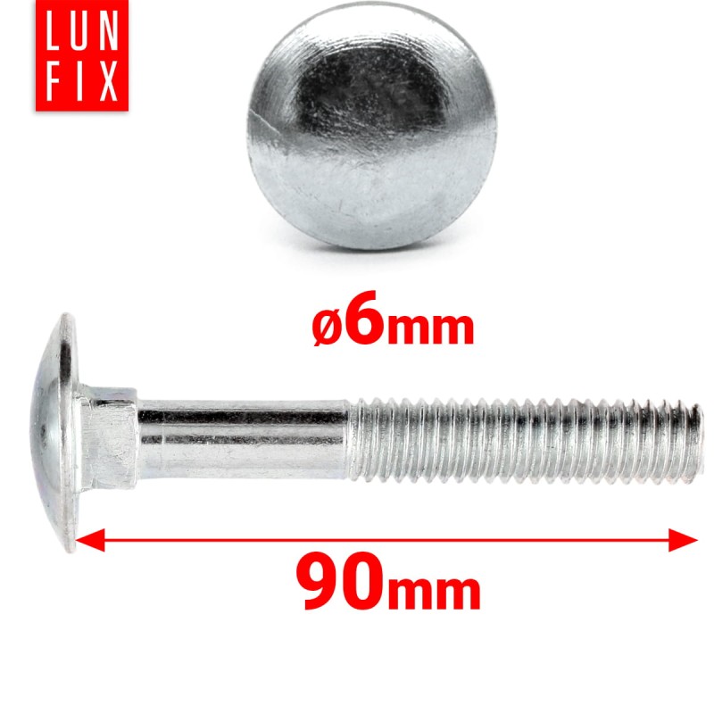 Śruby zamkowe M6x90mm ocynkowane łeb grzybkowy 1kg