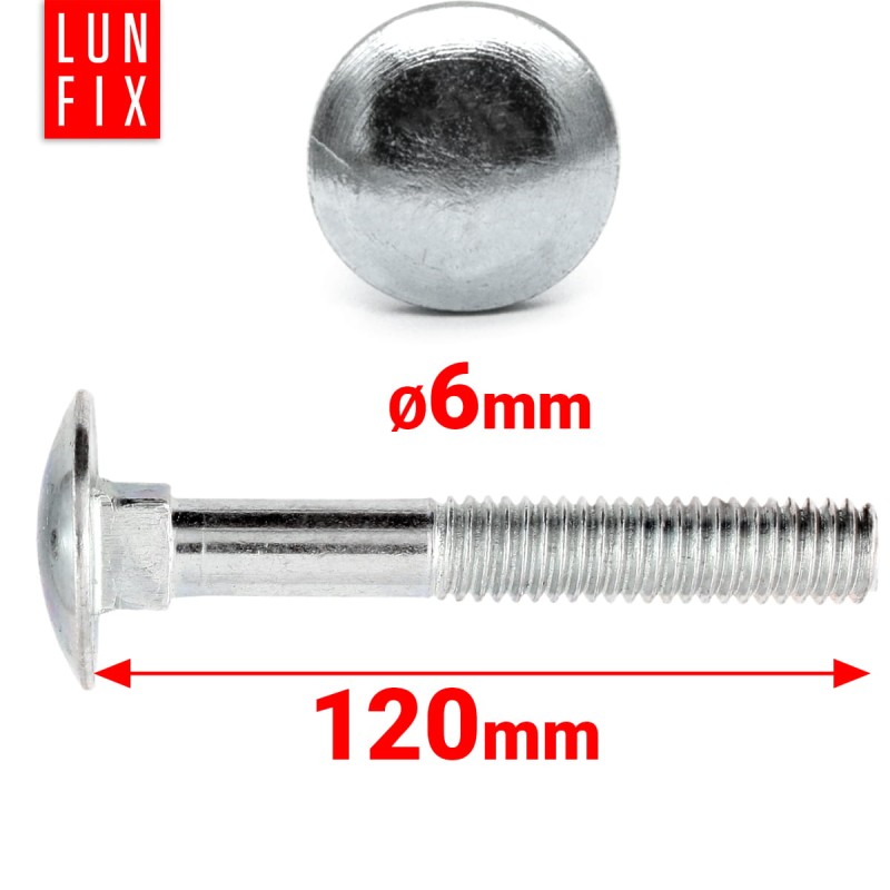 Śruby zamkowe M6x120mm ocynkowane łeb grzybkowy 1kg