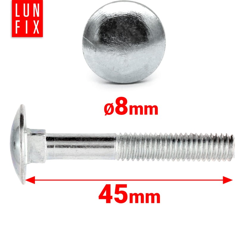 Śruby zamkowe M8x45mm ocynkowane łeb grzybkowy 1kg