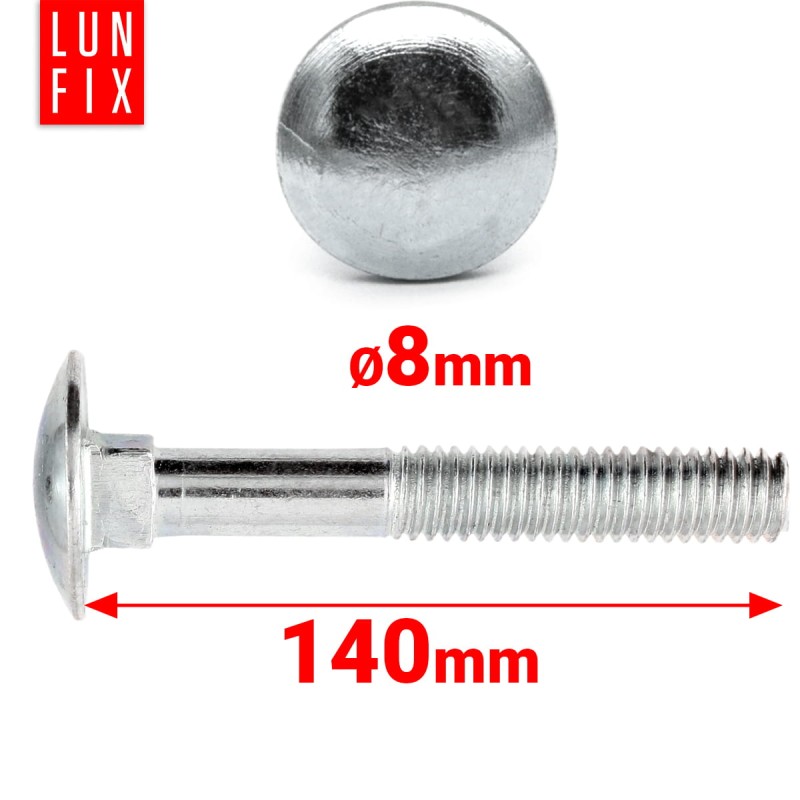 Śruby zamkowe M8x140mm ocynkowane łeb grzybkowy 1kg