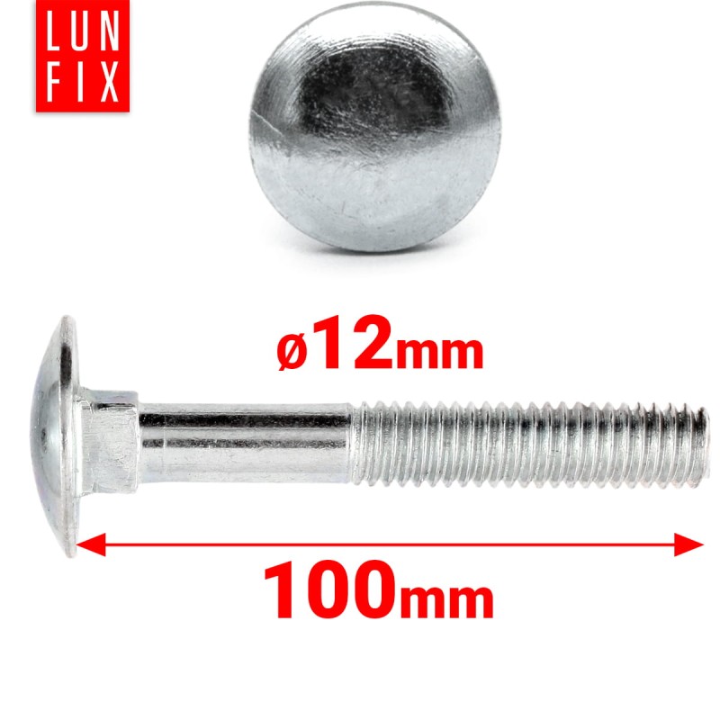 Śruby zamkowe M12x100mm ocynkowane łeb grzybkowy 1kg