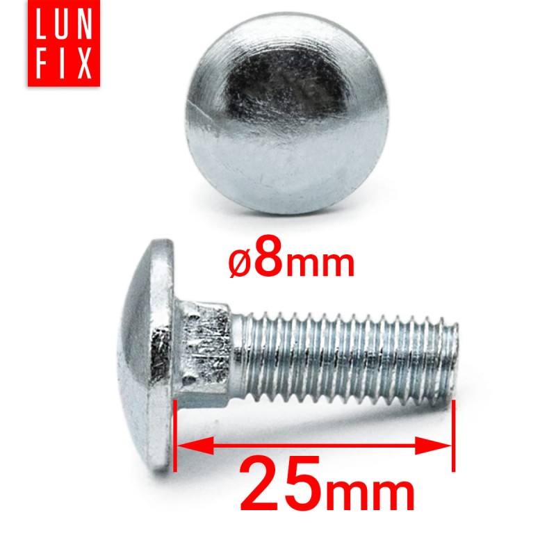 Śruby zamkowe M8x25mm ocynkowane łeb grzybkowy 1kg