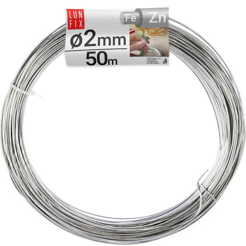 Drut florystyczny do dekoracji stalowy 2 mm 50mb