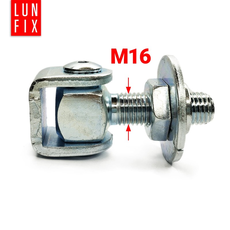 Zawias regulowany do bramy furtki M16x37 mm  do wspawania ocynkowany ZRS16