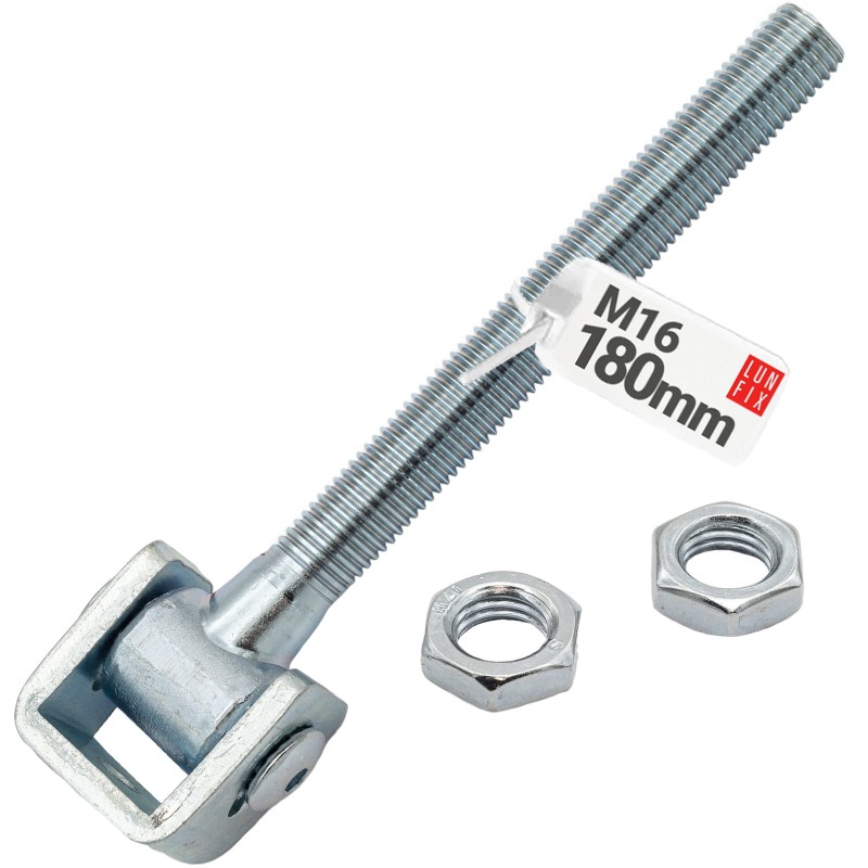 Zawias regulowany M16x180 mm do bramy furtki długi ZRW16