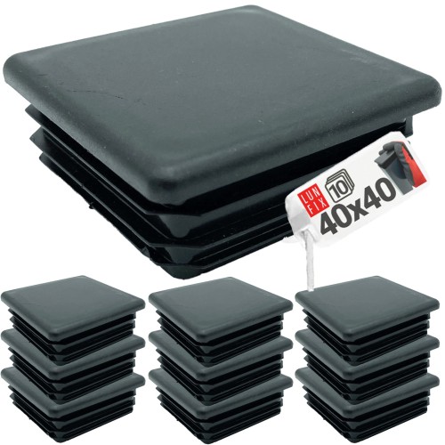 Zaślepka kwadratowa  40x40 nasadka do profili czarna 10szt.