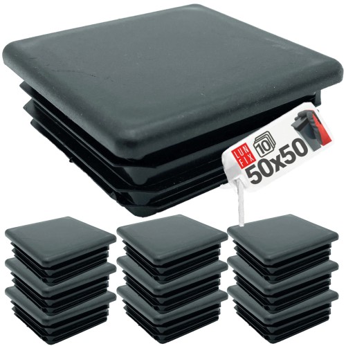 Zaślepka kwadratowa 50x50 nasadka do profili czarna 10szt.