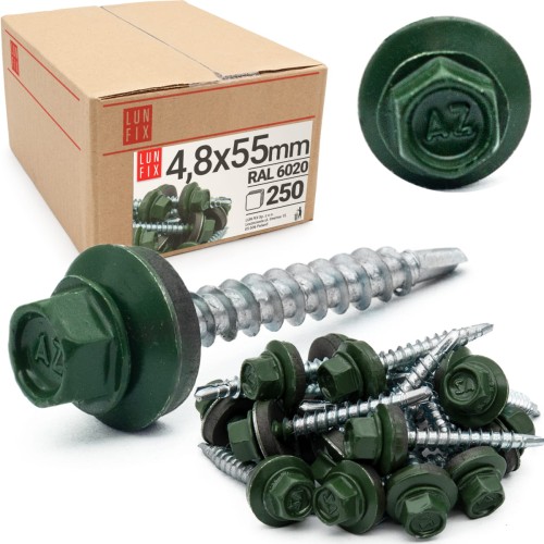 Wkręty farmerskie 4,8x55 samowiercące farmery zielone WFD 250szt.