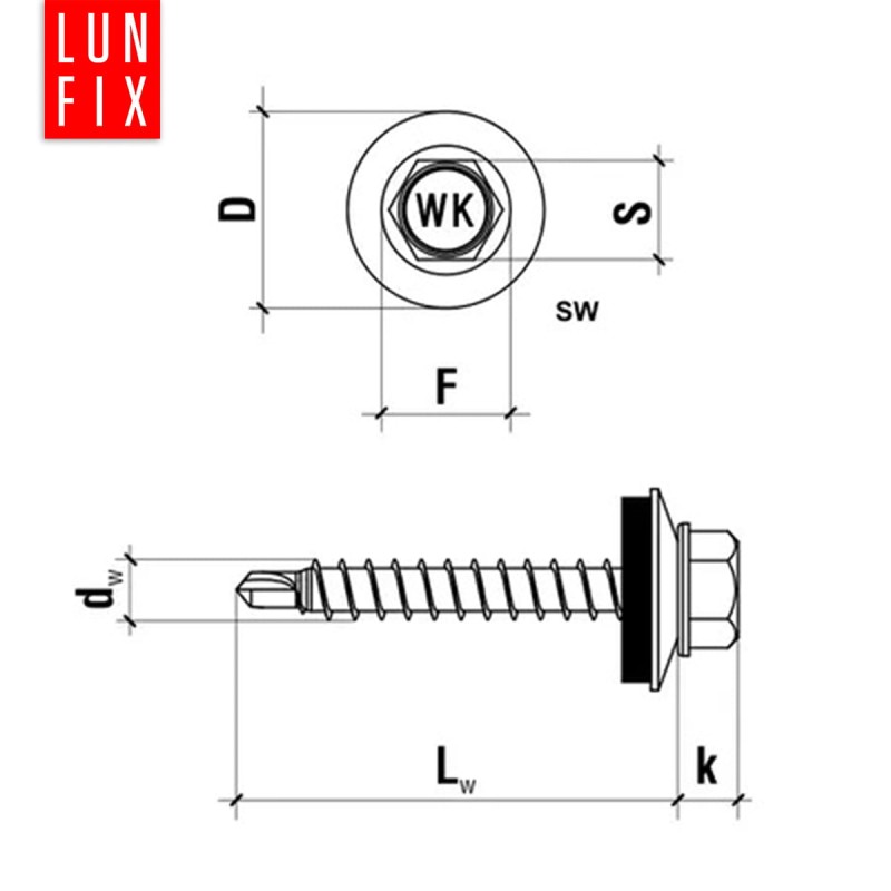 Wkręty farmerskie 4,8x25 samowiercące farmery RAL 8017 brąz WFD 250szt.