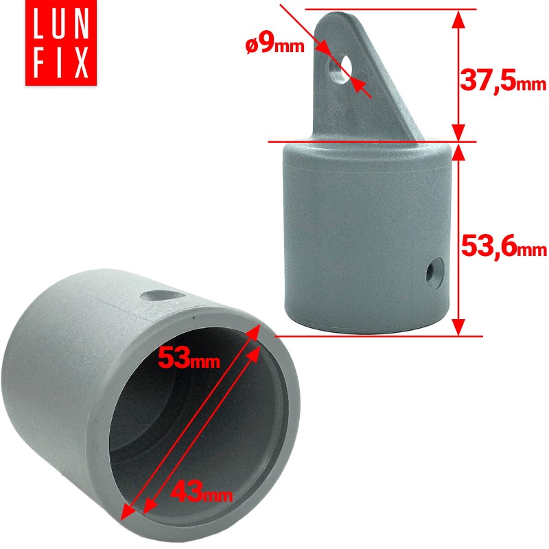 Nasadka wspornik słupa podporowego fi43mm szary