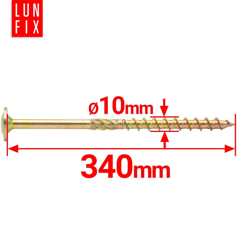 Wkręty ciesielskie talerzowe 10x340 do drewna WKCP 1szt.