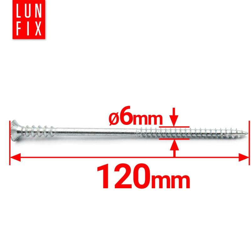 Wkręty dystansowe regulacyjne 6x120mm do łat 100szt.