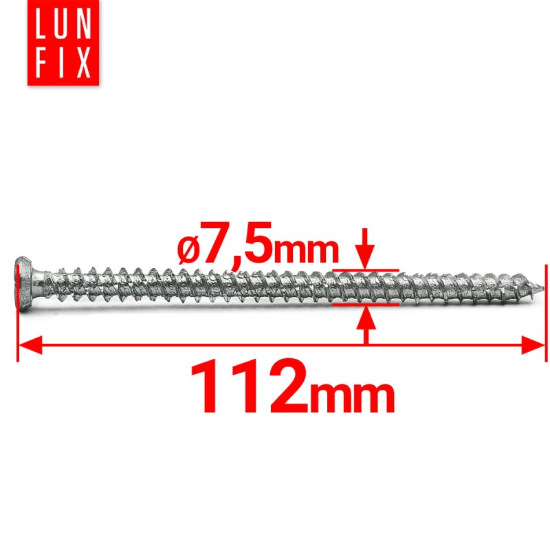 Wkręty do ościeżnic drzwi i okien 7,5x112mm ocynkowane 100szt.
