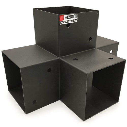 Łącznik belki kwadratowy X 120x120mm wspornik do kantówek 4 końce