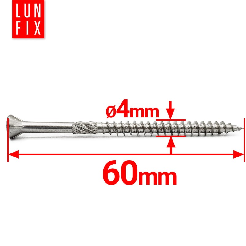 Wkręty tarasowe nierdzewne 4x60mm do deski tarasowej 200szt.