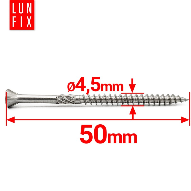 Wkręty tarasowe nierdzewne 4,5x50mm do deski tarasowej 200szt.